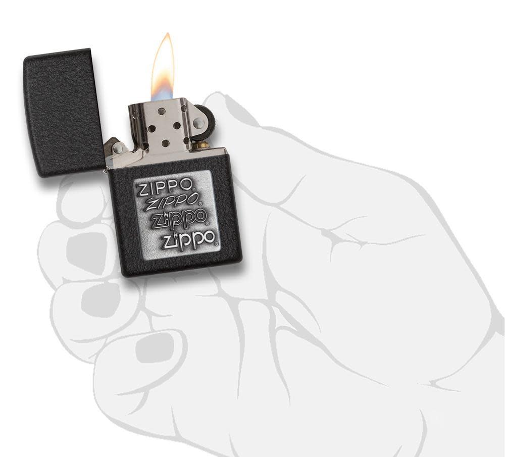 Black Crackle® Silver Zippo Logo