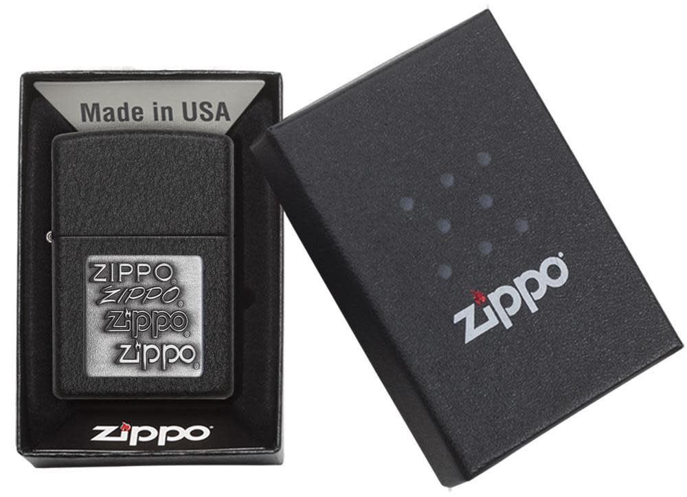 Black Crackle® Silver Zippo Logo
