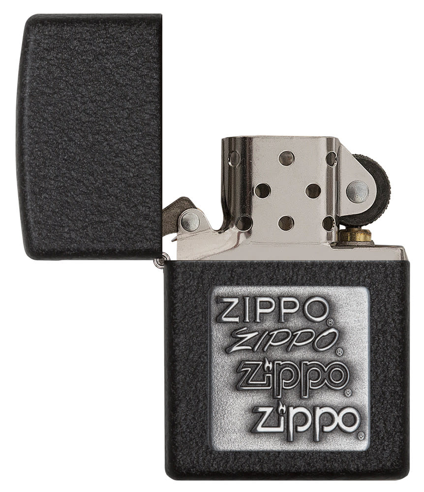 Black Crackle® Silver Zippo Logo