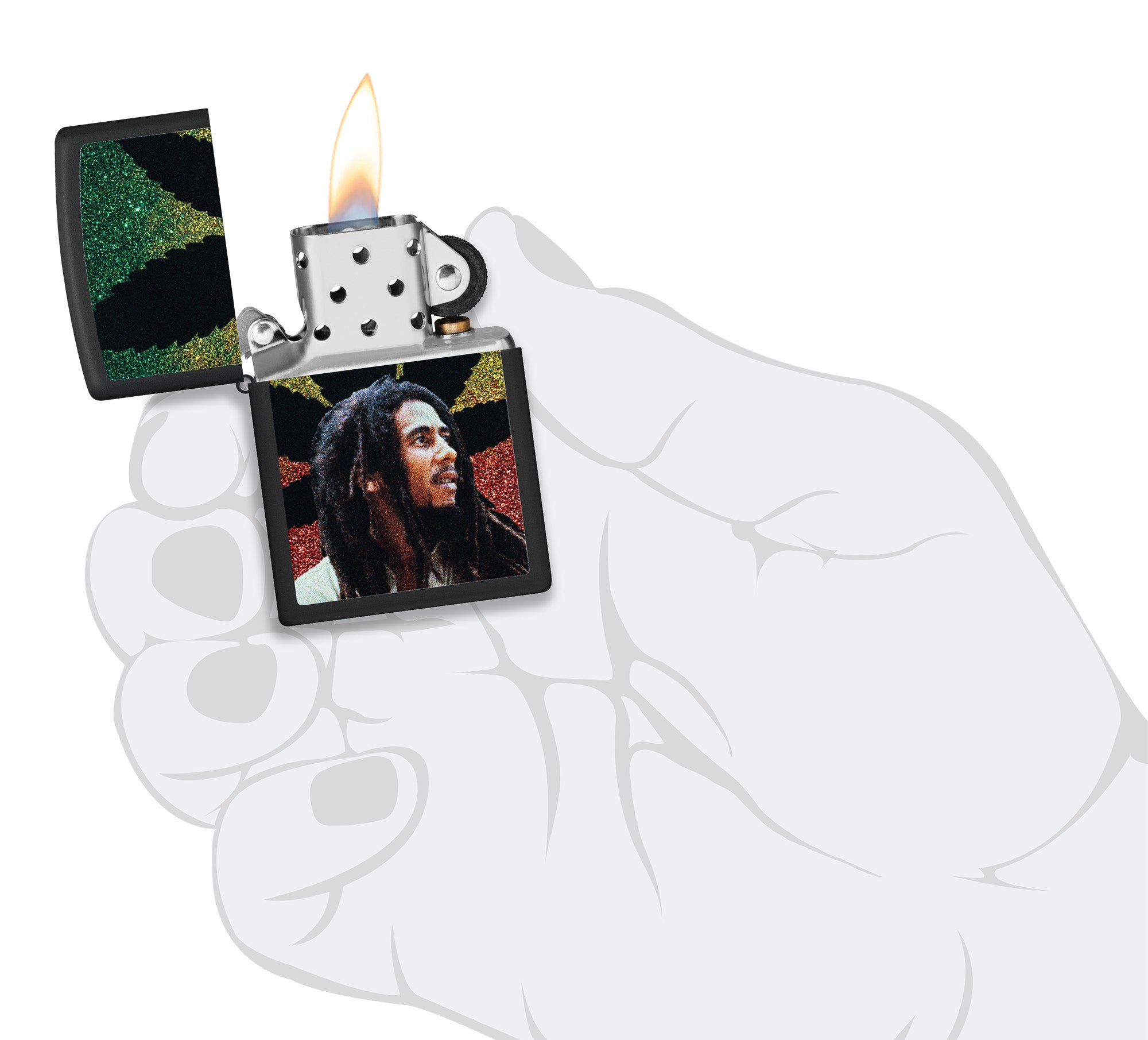 Bob Marley Leaf Silhouette Design
