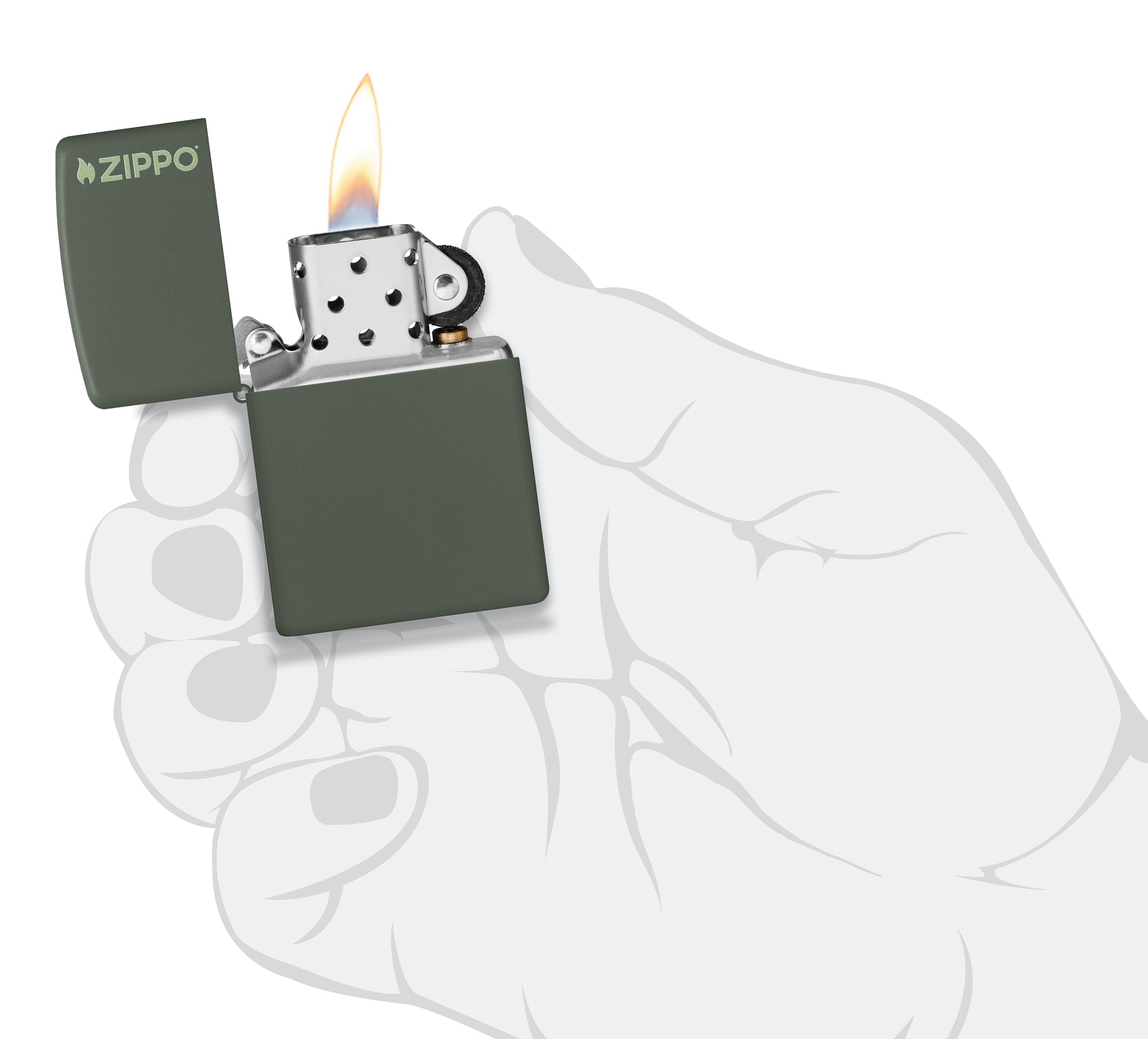 Classic Green Matte Zippo Logo