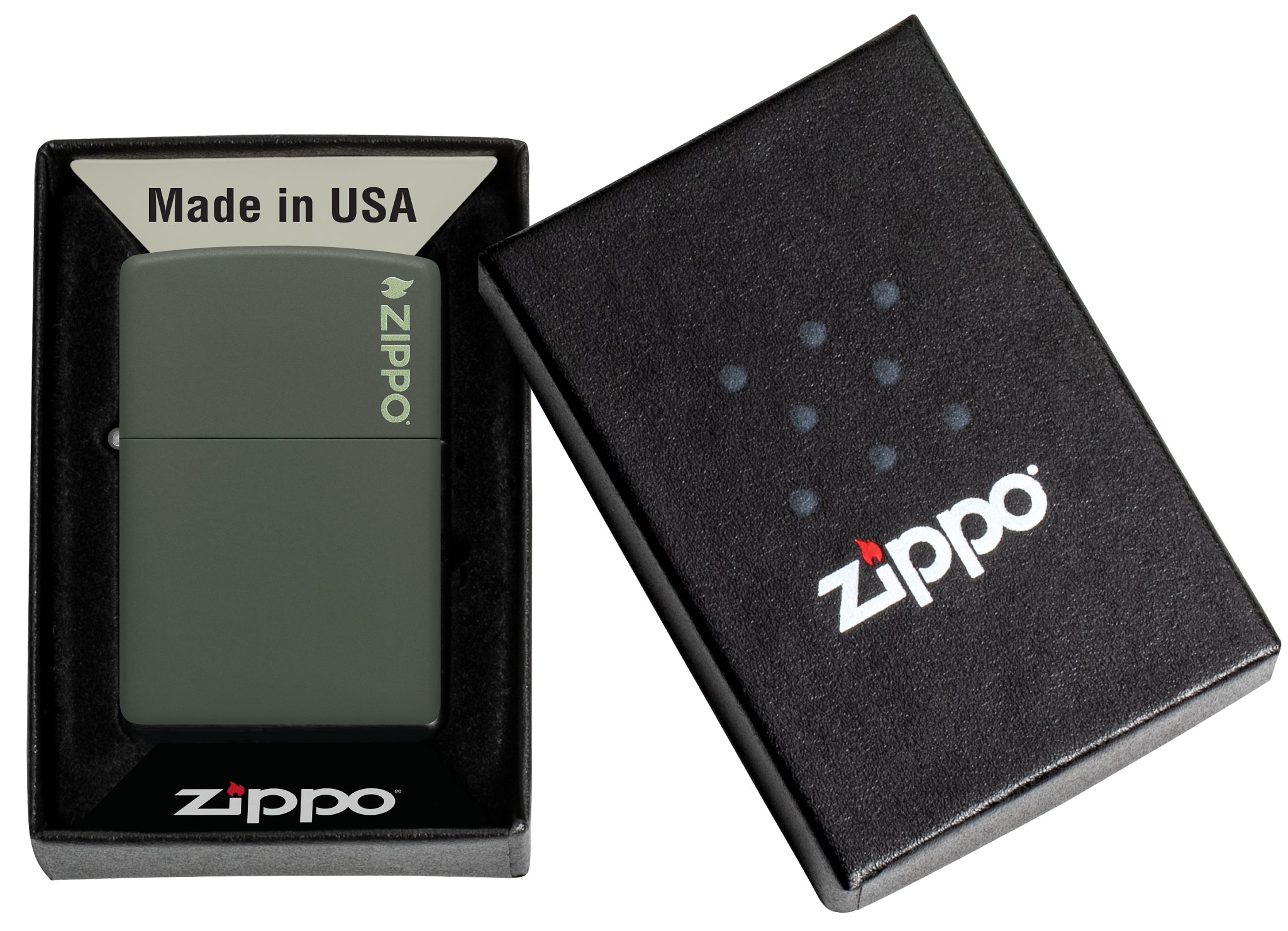 Classic Green Matte Zippo Logo