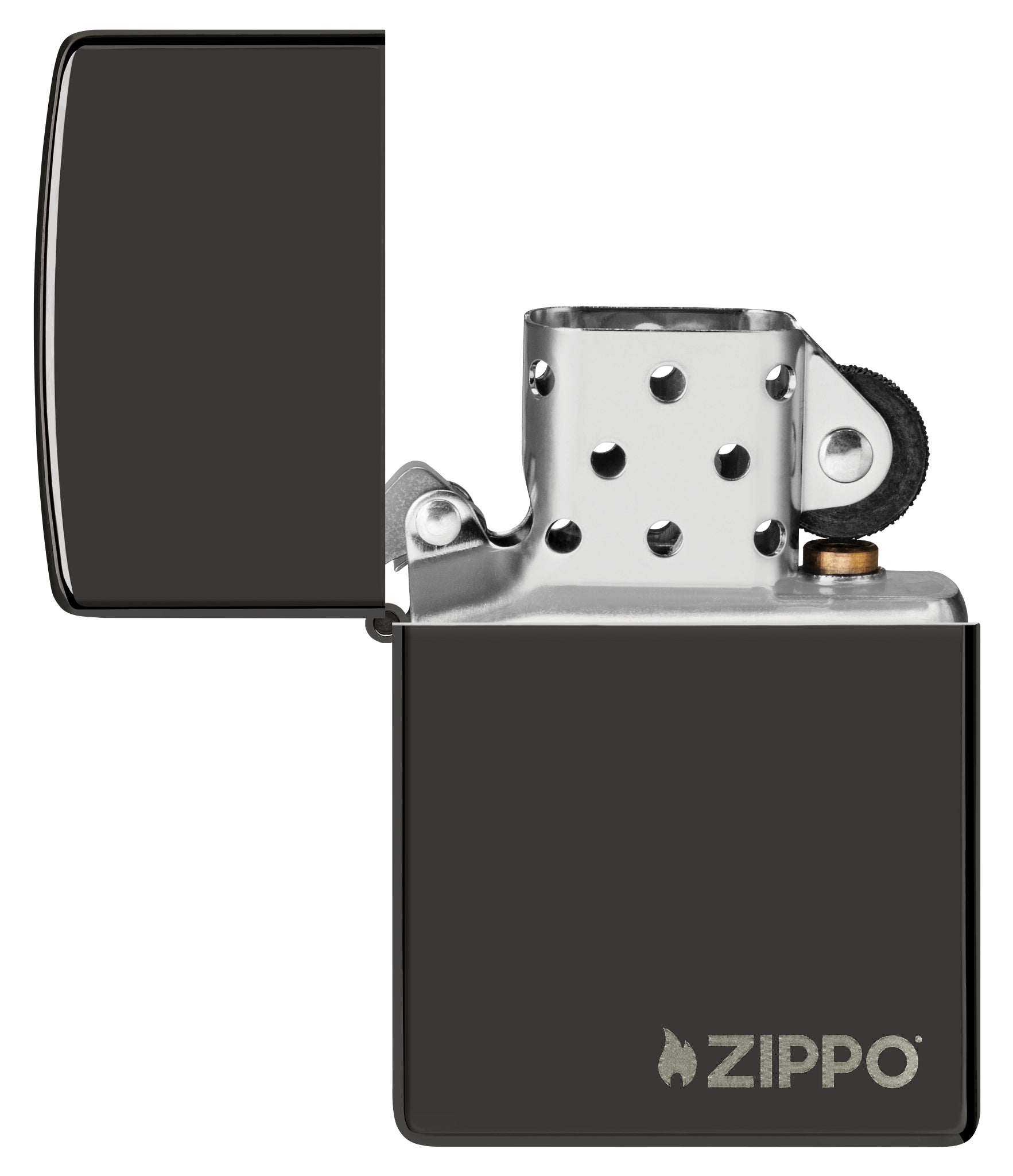 Classic High Polish Black Zippo Logo