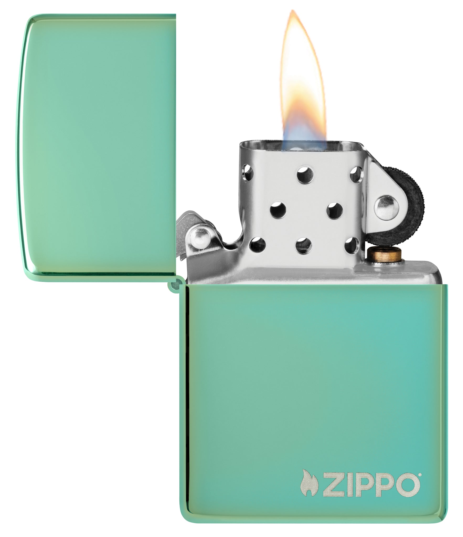 Classic High Polish Green Zippo Logo