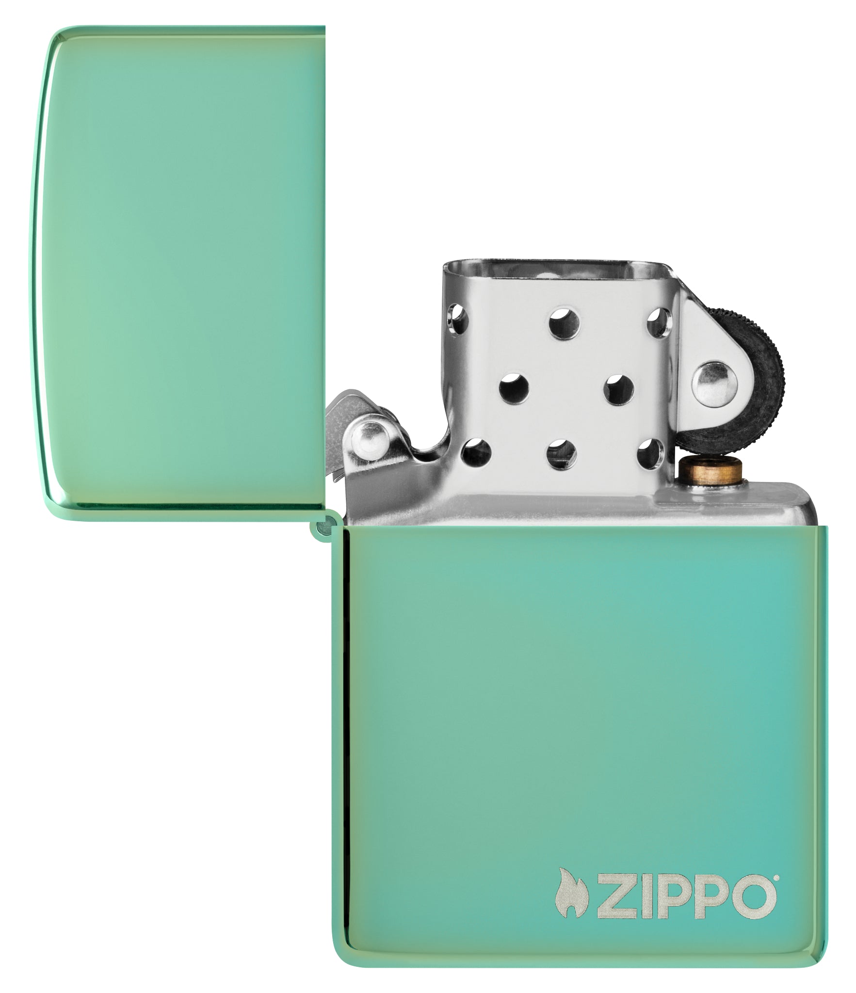 Classic High Polish Green Zippo Logo