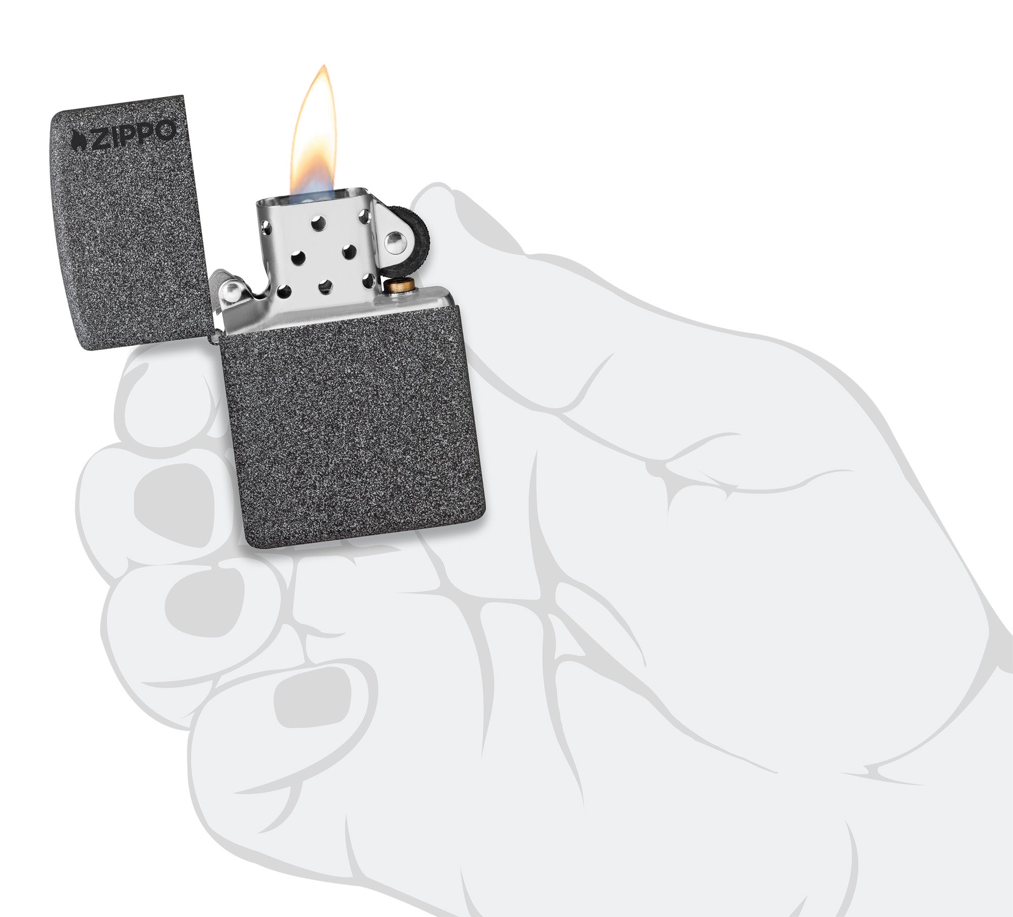 Classic Iron Stone Zippo Logo