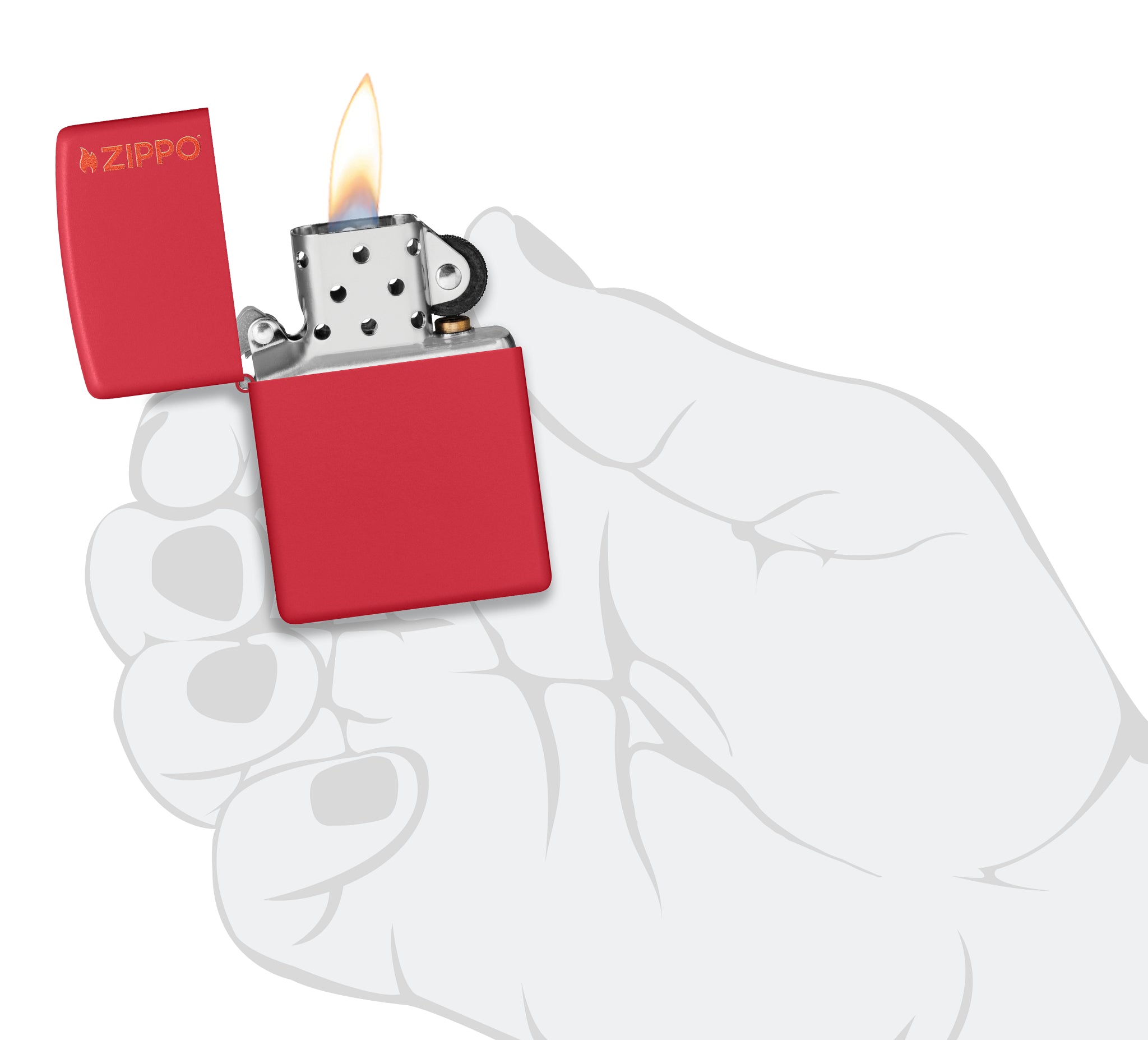 Classic Red Matte Zippo Logo