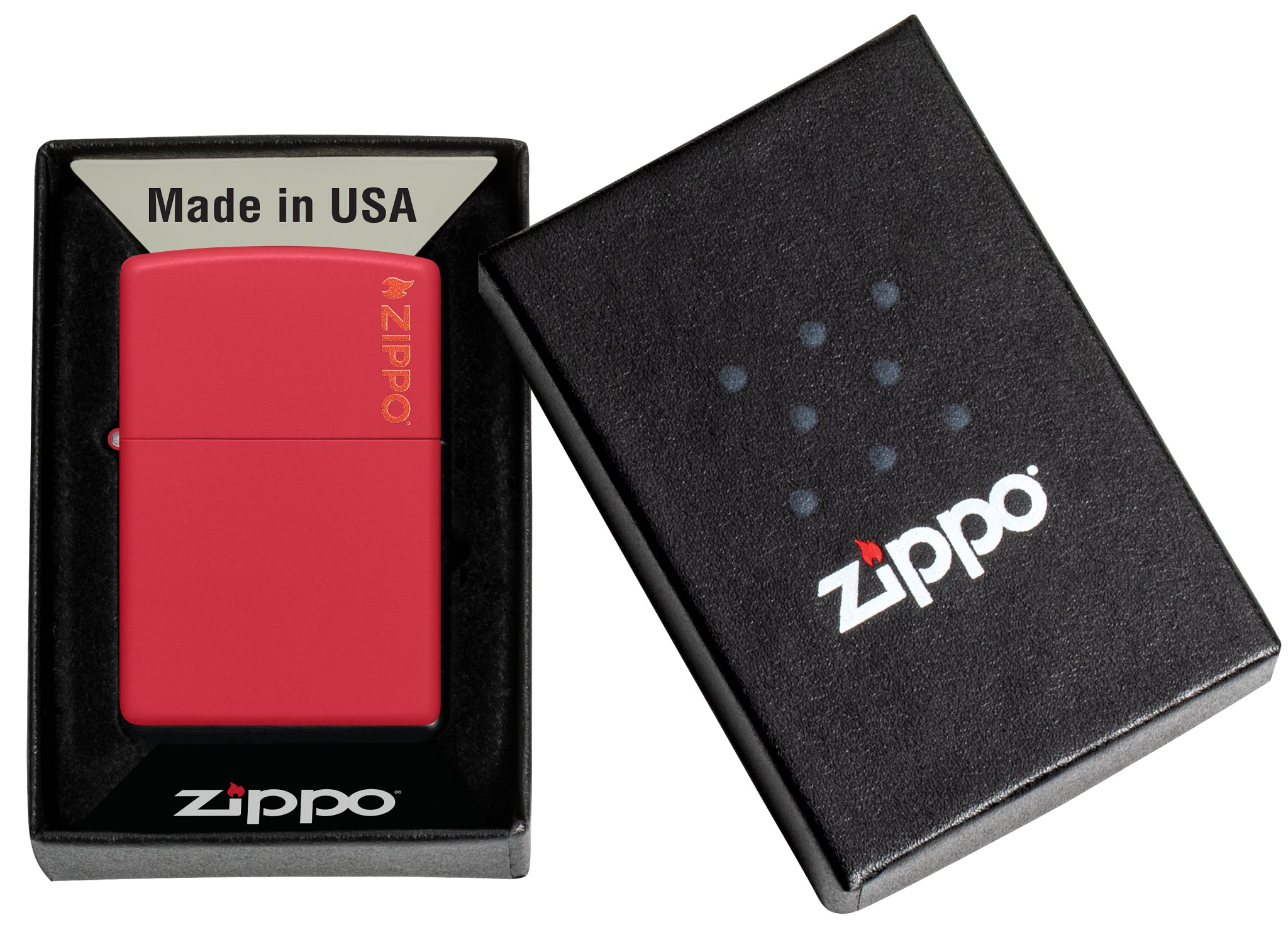 Classic Red Matte Zippo Logo