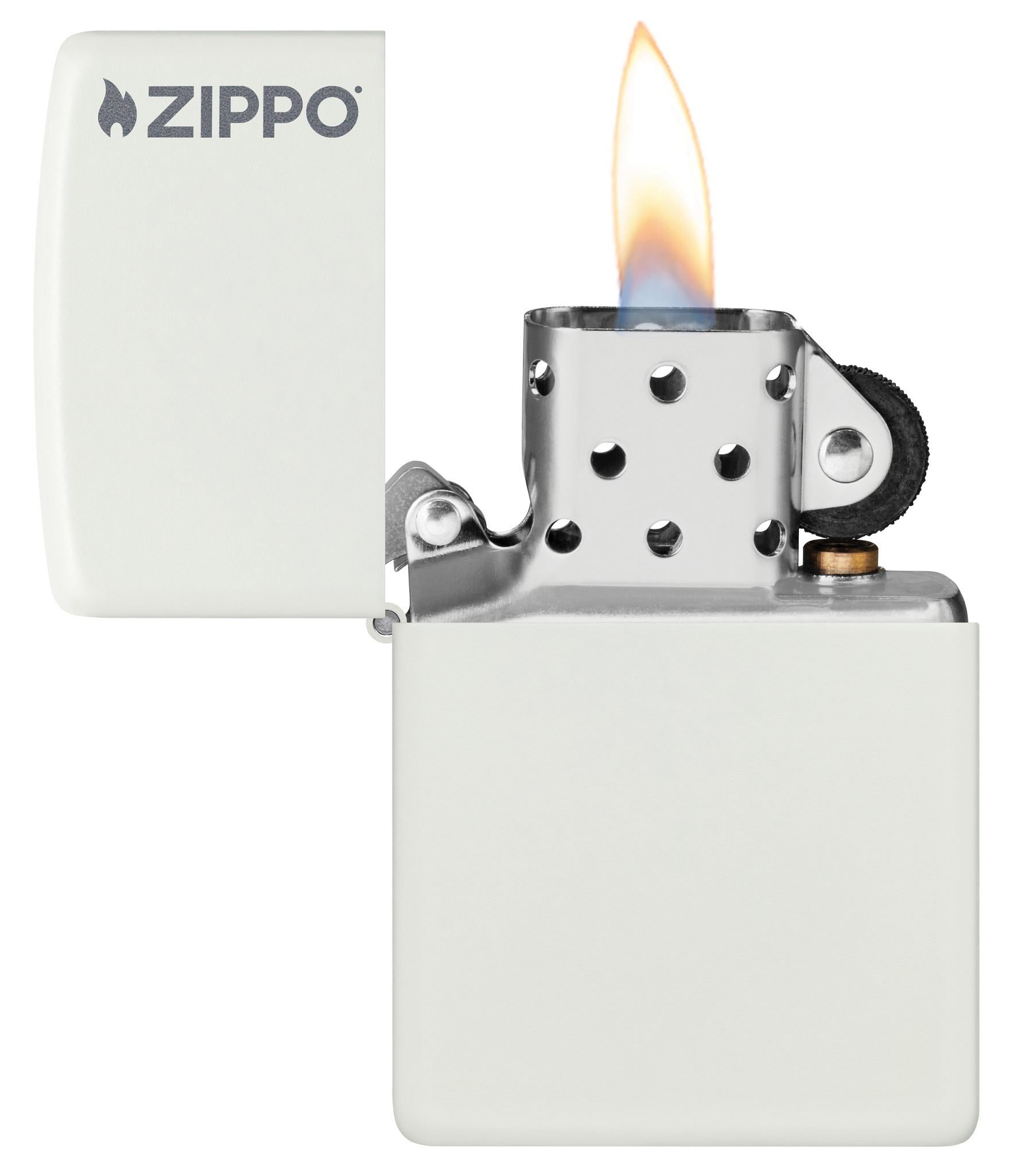 Classic White Matte Zippo Logo
