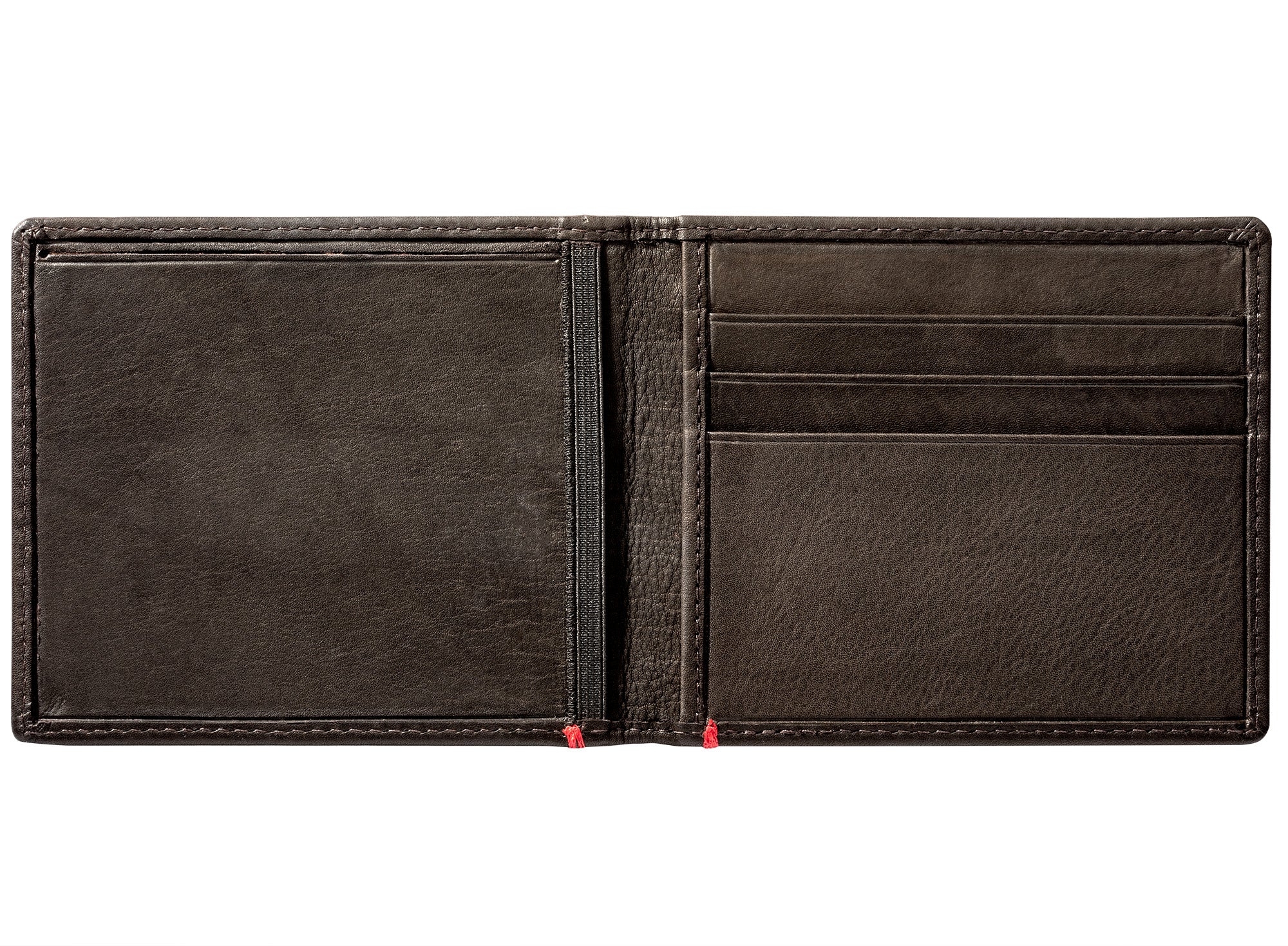 Mocha Leather Wallet- Anchor Metal Plate Design