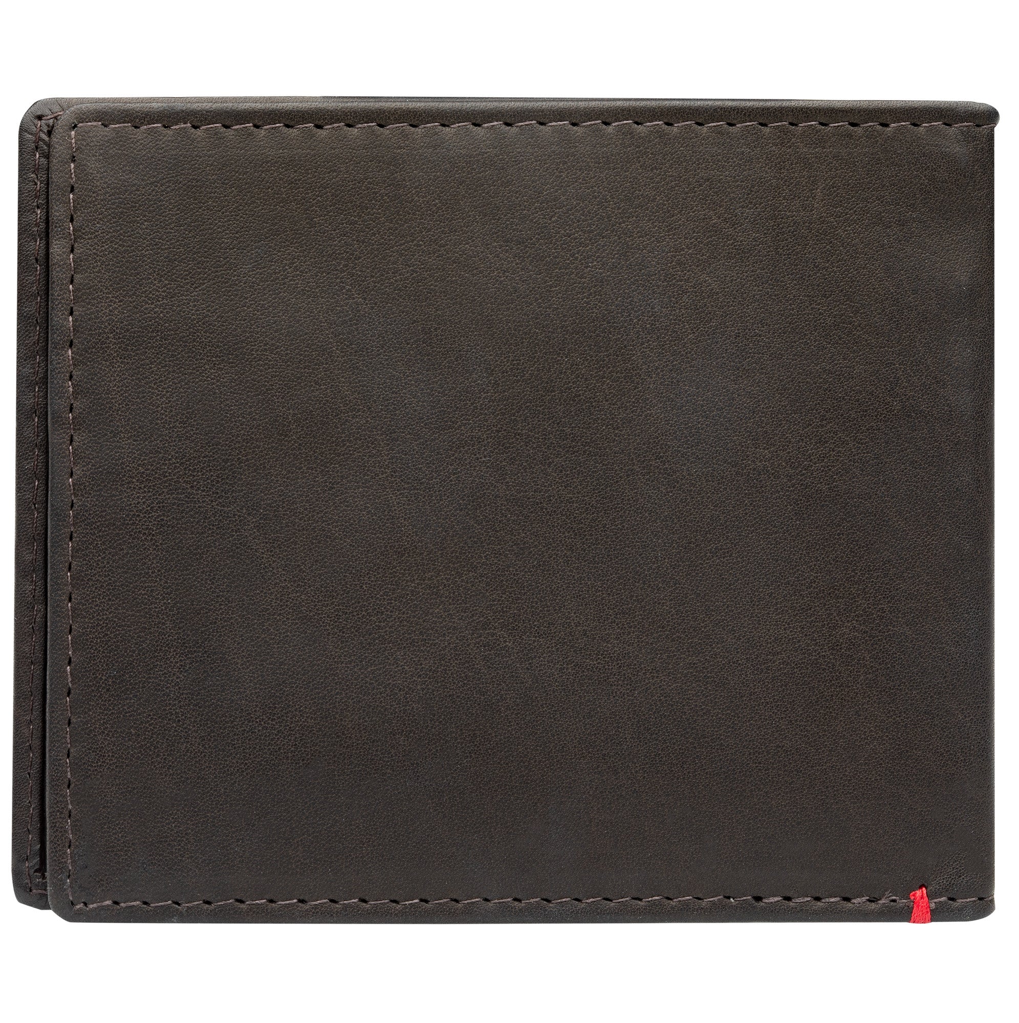 Mocha Leather Wallet- Cross Wings Metal Plate Design