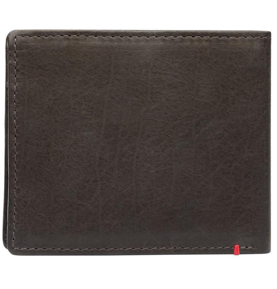 Mocha Leather Wallet- Zippo 1932 Metal Plate Design