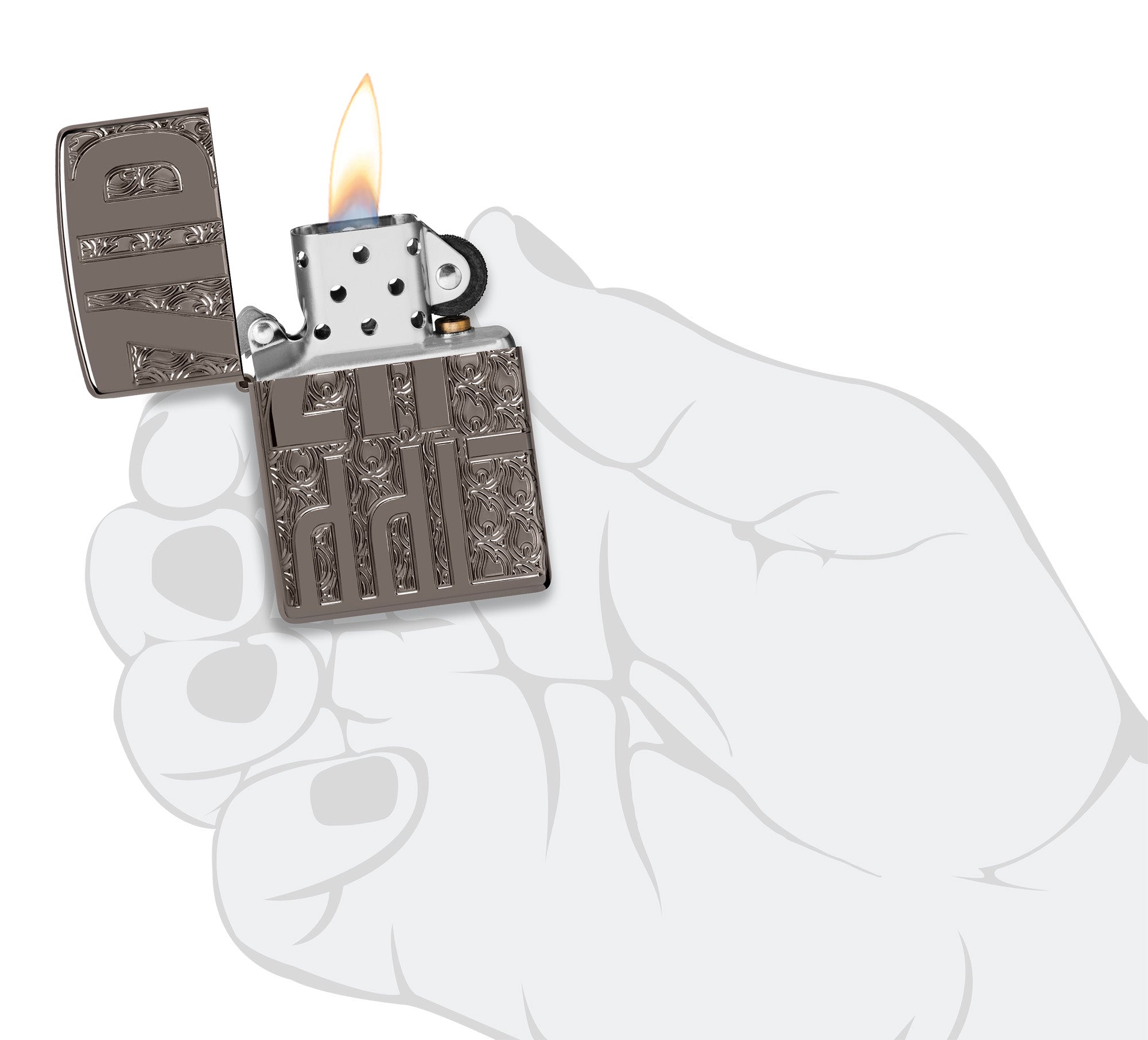 Reverse Carve Zippo Design