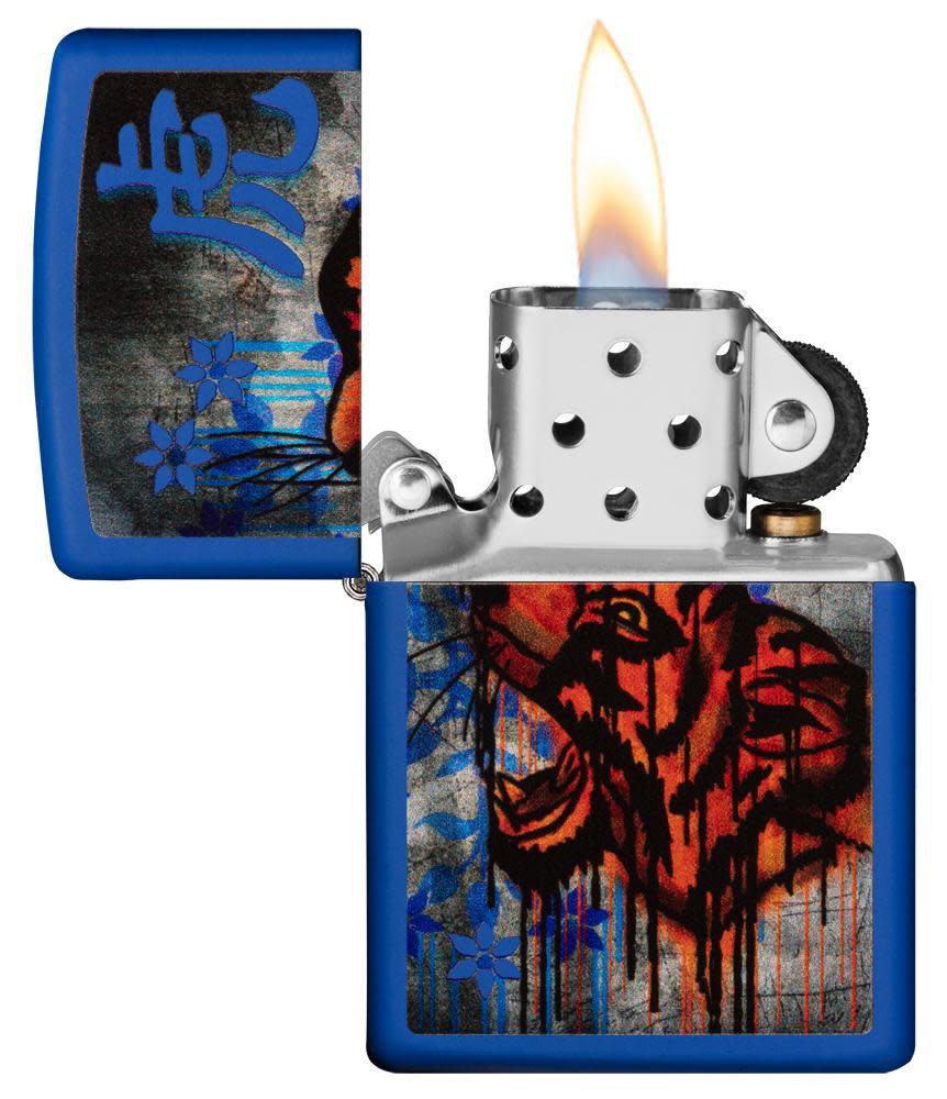 Royal Blue Colorful Tiger Design