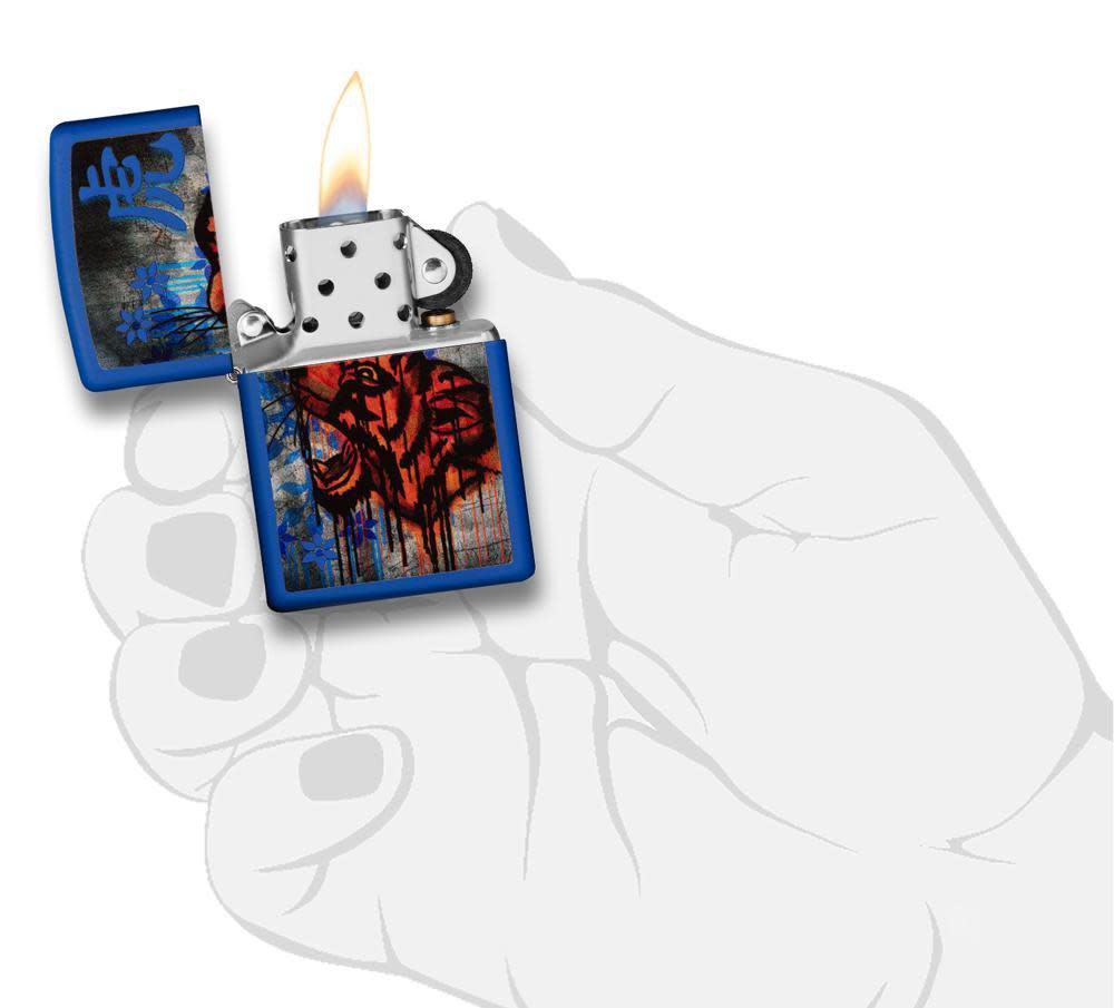 Royal Blue Colorful Tiger Design