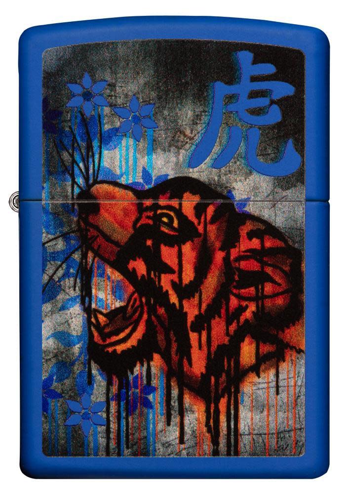 Royal Blue Colorful Tiger Design
