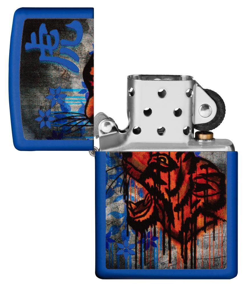 Royal Blue Colorful Tiger Design
