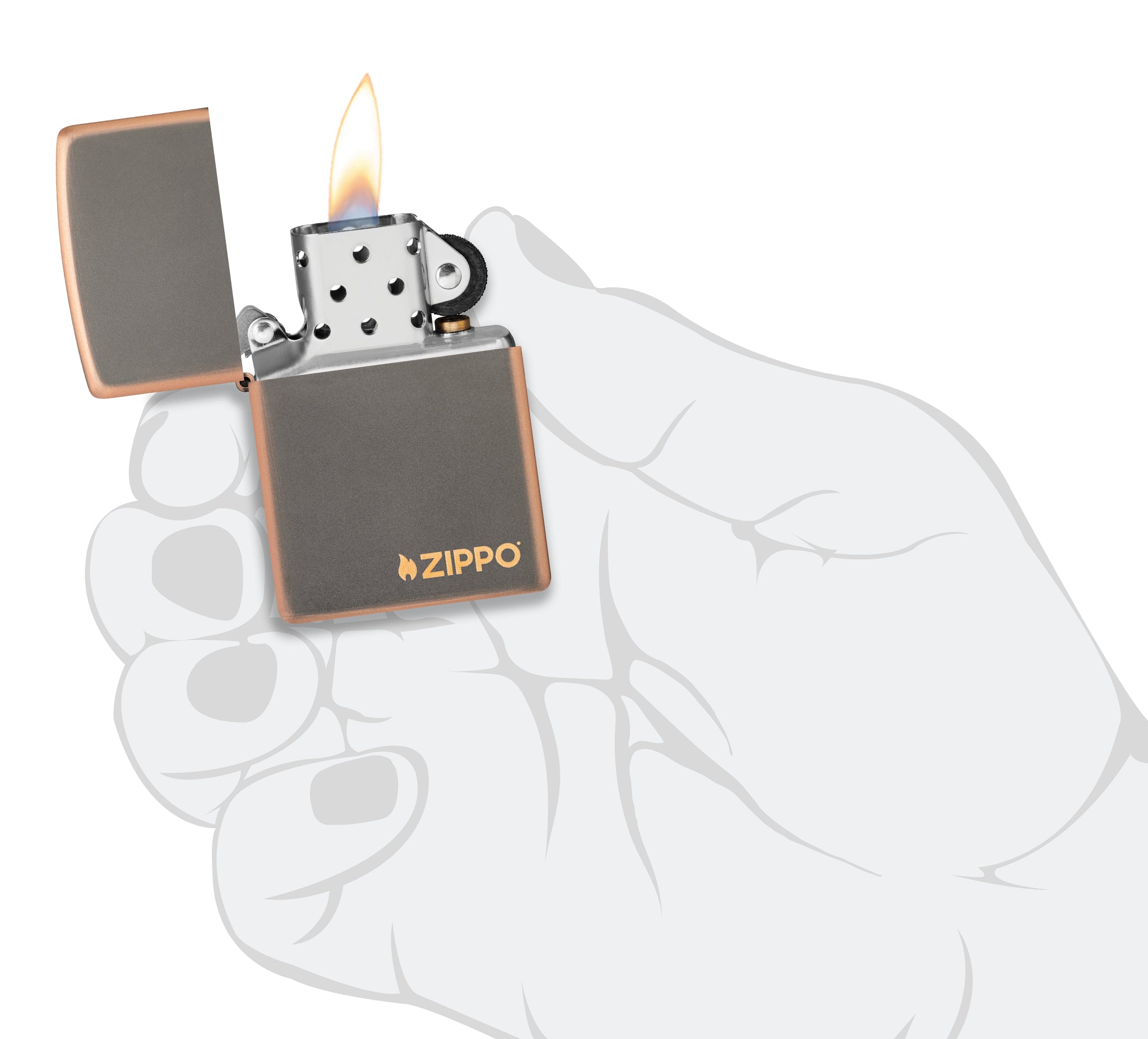 Rustic Bronze Zippo Logo