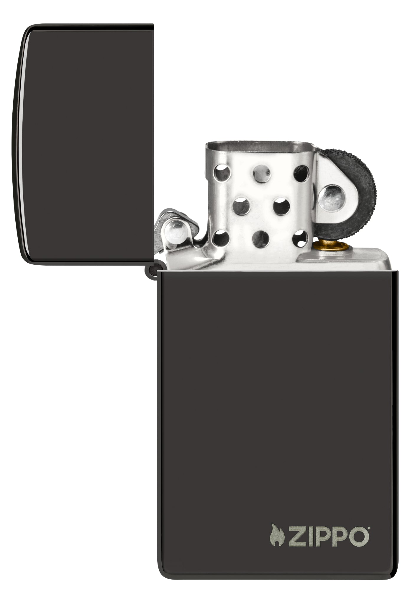 Slim® High Polish Black Zippo Logo