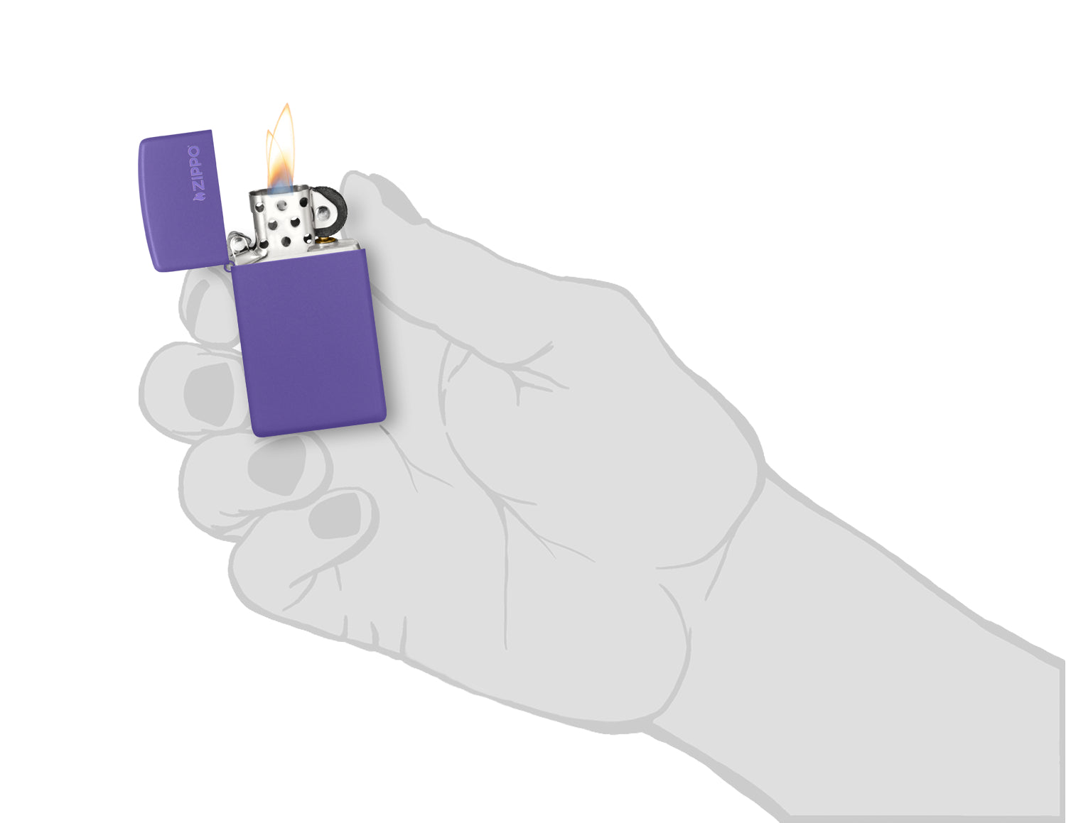 Slim® Purple Matte Zippo Logo