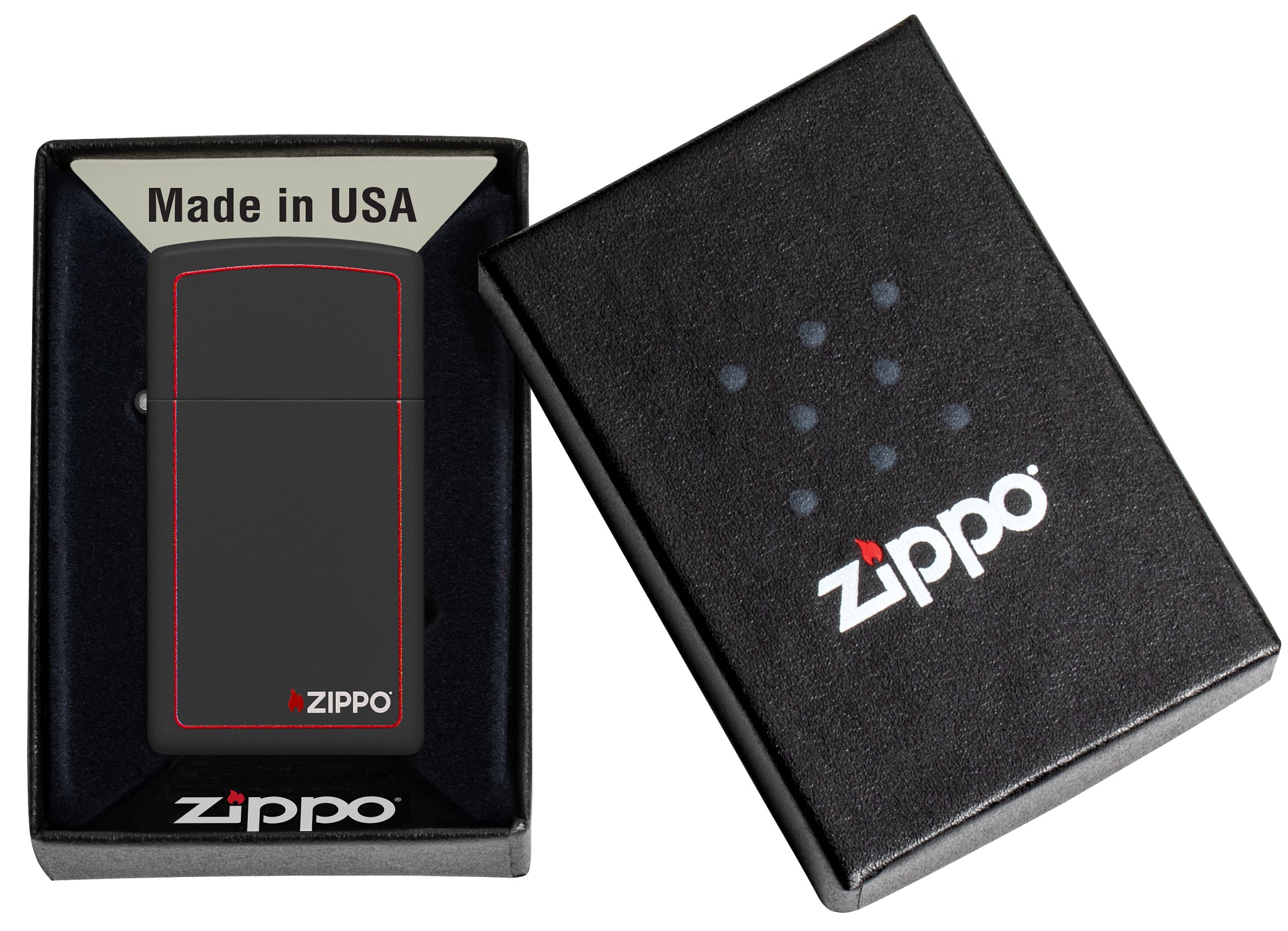 Slim® Black Matte with Red Border